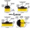 Drill Brush Power Scrubber By Useful Products 5 in W 7 in L Brush, Yellow Y-S-542O-7X-QC-DB - alternate 5